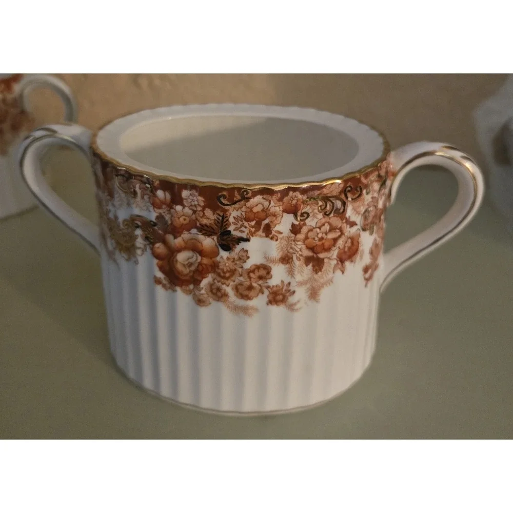Antique Sugar Bowl  By Samuel Radford, Fenton. Victorian Rust 1800's (#17)